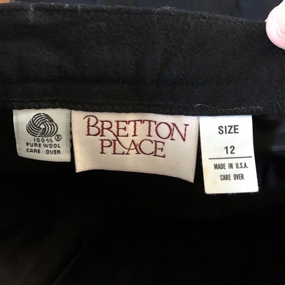 Vintage Breton Place black 100% wool maxi skirt in size 12 - Picture 4 of 4